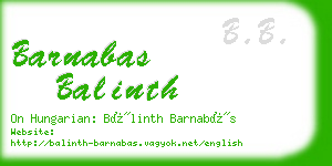 barnabas balinth business card